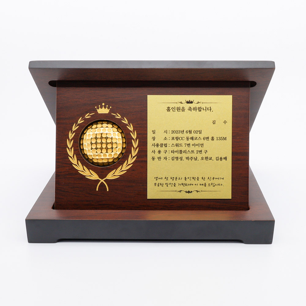 순금 골프공 우드상패