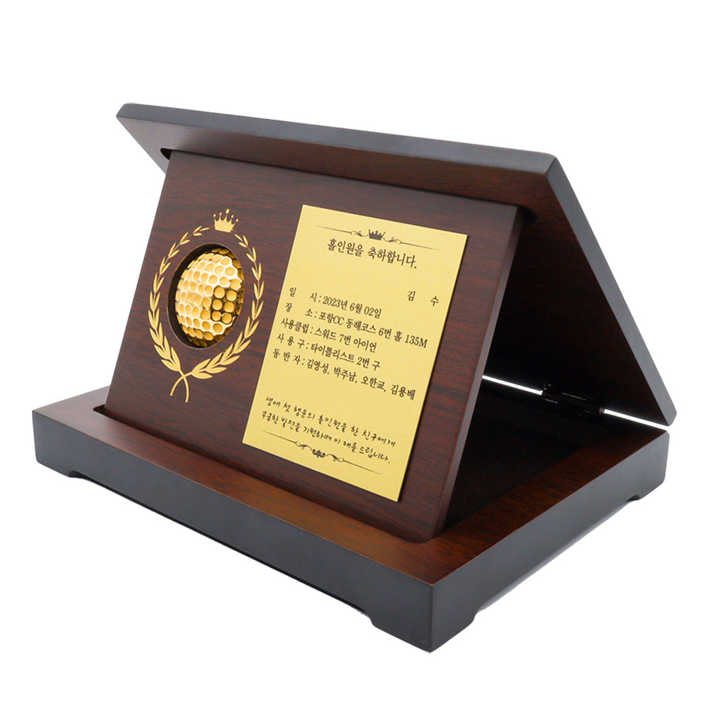 순금 골프공 우드상패