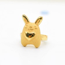 하트 토끼 돌반지